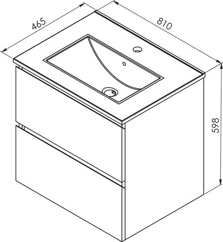 Meuble OSLO à suspendre 2 tiroirs 80cm blanc brillant