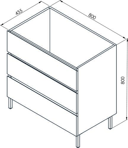 Caisson 3 tiroirs bois OSLO 80cm