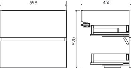 Meuble MILAN à suspendre 2 tiroirs 60 cm bois avec miroir ONDEE 402119722 - vue 3