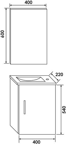 Meuble lave-mains de face à suspendre new york blanc