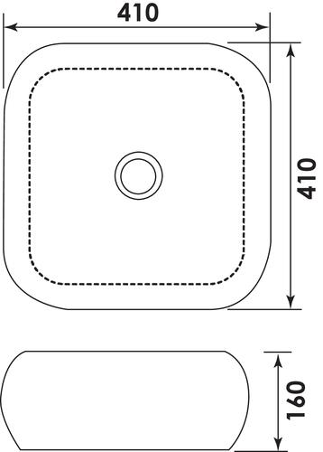 Vasque design carré à poser 41cm