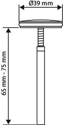 Clapet ø 39 pour cuvette de bonde ø 63 - longueur 62mm VALENTIN 404-05 - vue 2