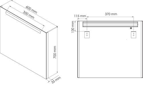 Miroir LED à suspendre 60x70cm LISBONNE