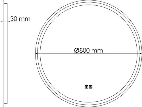 Miroir LED Louxor ø80 contours sablés