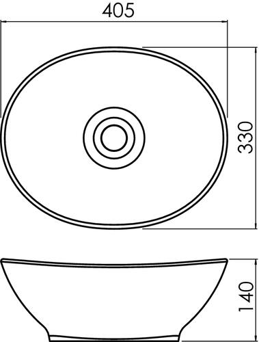 Vasque à poser céramique ovale effet béton - PALMA