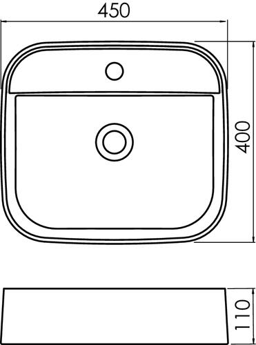 Vasque à poser céramique 45 x 40 blanche - MALAGA