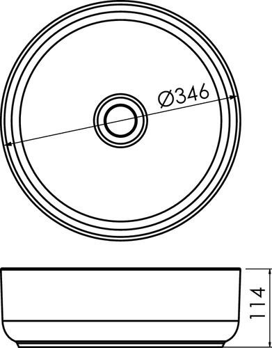 Vasque à poser céramique ronde liseré noir - TRAMA