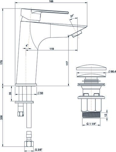 Mitigeur de lavabo taille M Calips'o CH3