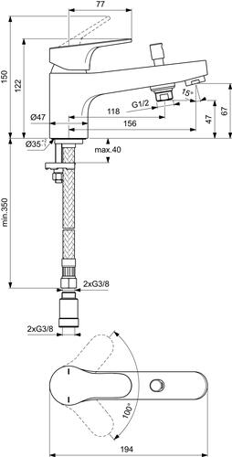 Mitigeur bain-douche monotrou OLYOS - PORCHER