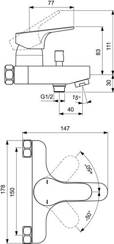 Mitigeur bain-douche OLYOS - PORCHER