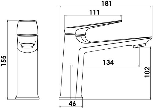 Mitigeur de lavabo ARIANE bronze