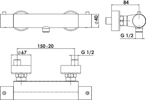 Thermostatique de douche Ely'O C3 