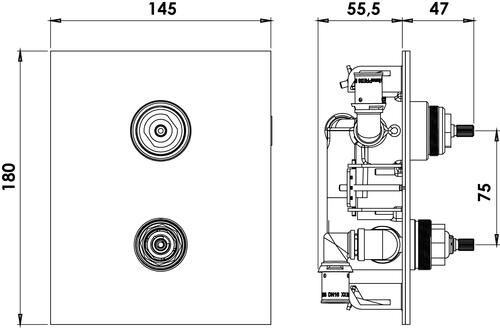Partie technique mitigeur encastré Rolf Inside 2