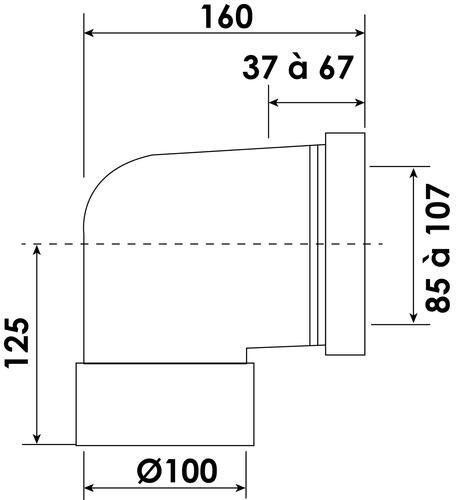 Pipe WC courte ø100