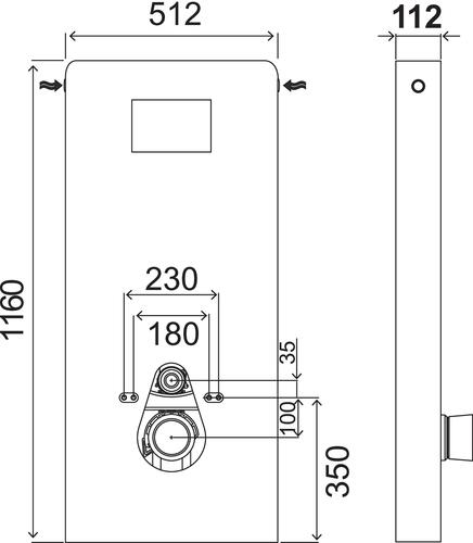 Bâti-support WC mural 3/6 litres avec coffrage en fibre de verre noir