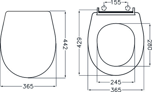 Abattant ultra-fin thermodurcissable déclipsssable frein de chutte 501514036 - vue 2