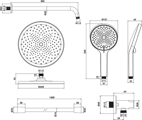 Set hydrothérapie chromé Rolf Inside 2