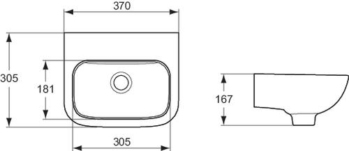 Lave mains MATURA 2 370 x 305 mm - PORCHER PORCHER 503511531 - vue 2