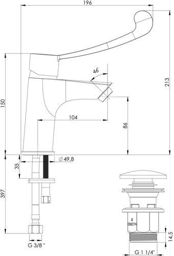 Mitigeur de lavabo PMR Calip'so ROLF BY AYOR 504011059 - vue 3