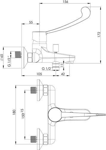 Mitigeur bain-douche PMR Calip'so ROLF BY AYOR 504011061 - vue 3