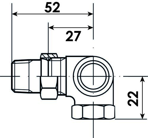 Corps de robinet thermostatique angle à droite ra-in 12/17 - DANFOSS