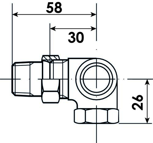 Corps de robinet thermostatique angle à droite ra-in 15/21 - DANFOSS