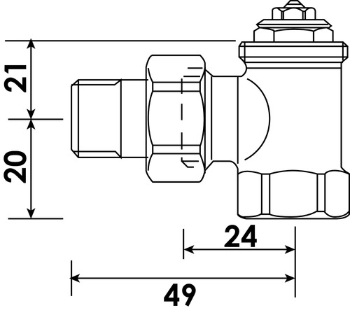 Corps thermostatique équerre 12/17 Honeywell VT0,2 HoneywellHome-by-resideo 601510150 - vue 2