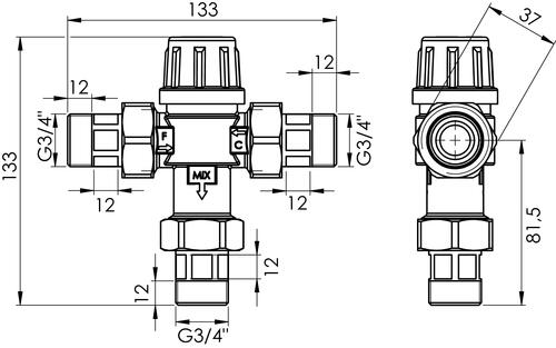 Limiteur de sécurité thermostatique réglable jusqu'à 50° NF