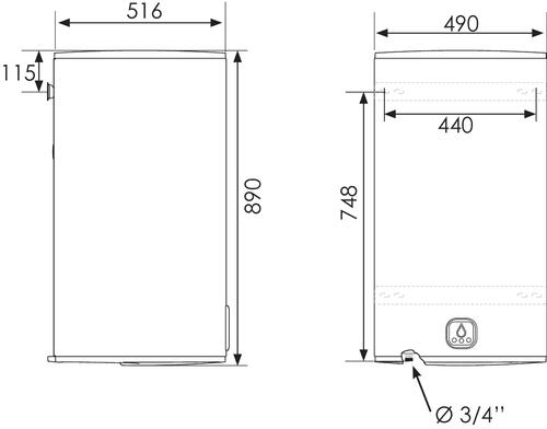 Chauffe eau électrique stéatite LINEO connecté carré 100 litres - ATLANTIC