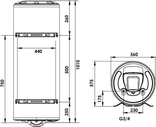 Chauffe eau électrique stéatite mural vertical SAGEO XPERT 150 litres - ARISTON