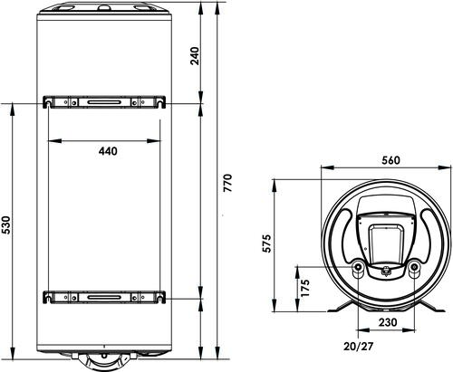 Chauffe eau électrique blindé mural vertical initio XPERT 100 litres - ARISTON