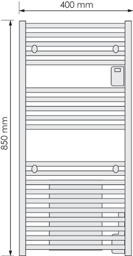 Radiateur sèche-serviettes électrique avec soufflerie Doris étroit anthracite 1300W - ATLANTIC ATLANTIC 608015742 - vue 3