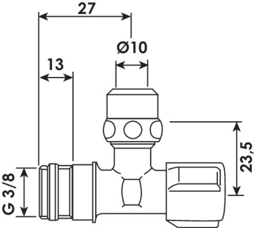 Robinet d'arrêt court sous lavabo 12/17 - SCHELL