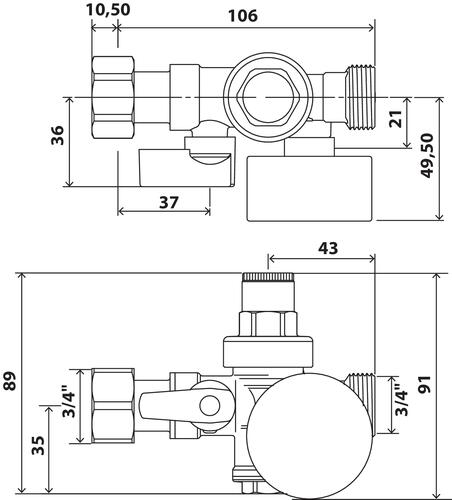 Bloc réducteur à piston 3 en 1 avec manomètre mâle écrou tournant 20/27