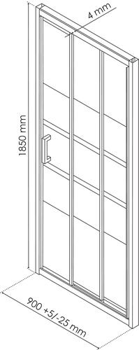 Paroi de douche 3 volets coulissants AUMEA 90 cm
