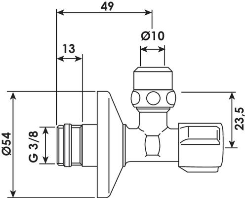 Robinet d'arrêt long sous lavabo 12/17 - SCHELL