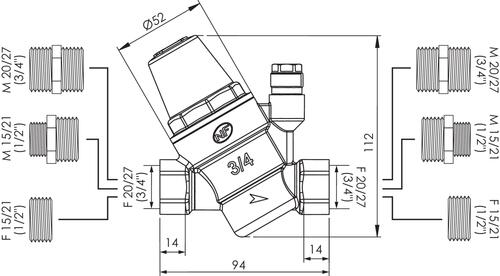 Kit complet réducteur de pression à membrane