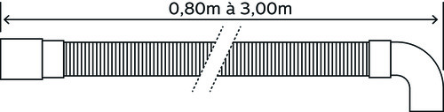 Flexible de vidange extensible embouts droit et coudé SOMATHERM L1460-30 - vue 2